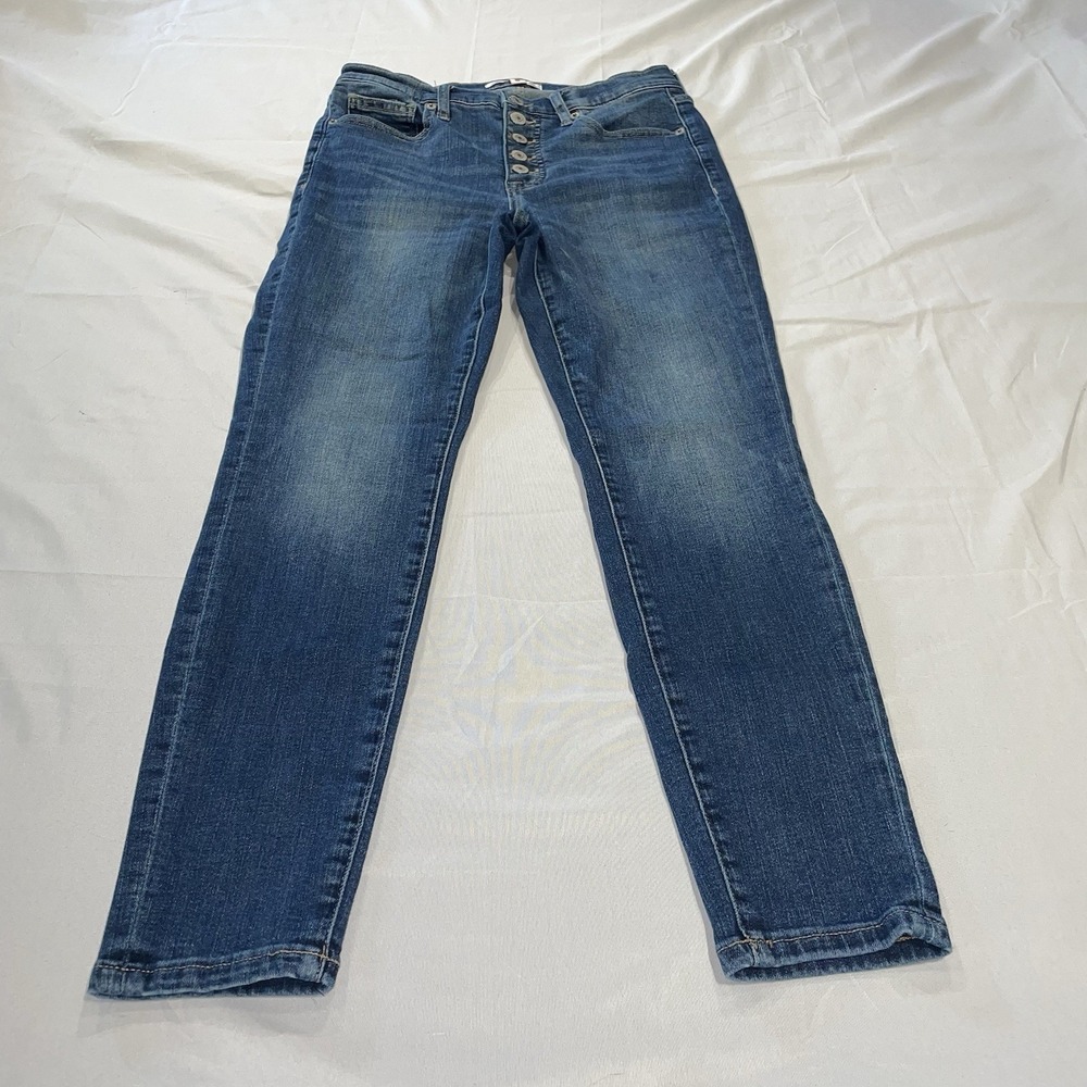 Lucky Brand Bridgette High Rise Skinny Jeans Womens 6/28 Blue Button Fly Denim